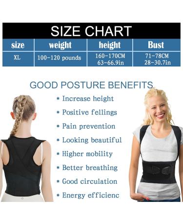 Back Brace Posture Corrector Adjustable Back Straightener Breathable Posture Corrector for Women Improve Back Posture (Bust 28"-31") - Buy Online on GoSupps.com