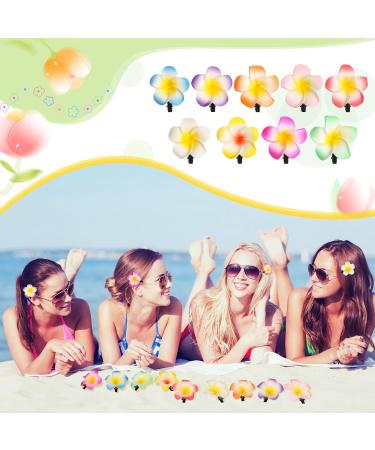 48 Pack Hawaiian Flower Hair Clips - 1.97 Inch Artificial Plumeria Hair Clip Set for Women & Girls - Luau Party Favors & Wedding Accessories - Beach Hair Decorations - 9 Colors - Buy Online on GoSupps.com