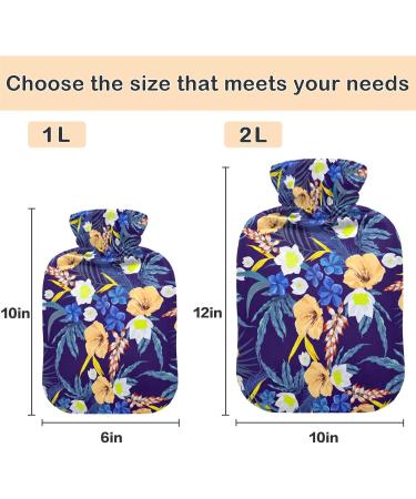 Buy Naanle Hot Water Bottle with Exotic Flowers Cover - 2L Heat & Cold Therapy for Back Pain Relief | International Shipping Available - Buy Online on GoSupps.com