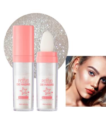 Highlighter Powder Stick  Highlighter Makeup Stick for Body  Fairy Patting Powder Highlighter to Brighten Face Lip  Glitter Face Hair High Gloss  Enhance Stereo Scopic Facial Contour (White Moonbeam)
