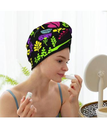 Super Absorbent Black Microfiber Hair Towel for Women - Quick Dry Coral Velvet Wrap for Long Curly & Thick Hair - Buy Online on GoSupps.com