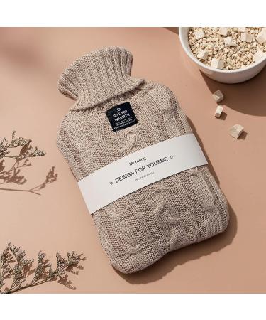 Buy Olivialiving 2L Hot Water Bottle - Khaki Knitted Cover for Heat & Cold Therapy | Pain Relief - Buy Online on GoSupps.com