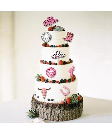 8Pcs Cowgirl Cupcake Toppers Disco Ball Pink Cowgirl Hats Boots Cactus Cupcake Toppers Cupcake Toppers for Western Theme Baby Shower Disco Cowgirl Bachelorette Birthday Party Decorations Supplies - Buy Online on GoSupps.com