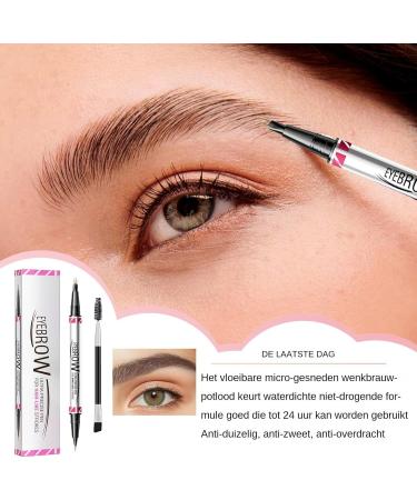 Liqzirtu 2in1 Eyebrow Pen with Eyeliner Pencil Double Ended Eyebrow PencilSmudgeProof 2in1 Eyebrow Pencil and Eyeliner Pen Natural Looking Eyebrow Pencil for Travel Shopping 02 - Buy Online on GoSupps.com
