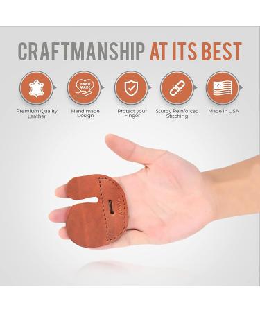 Envoy Leather Archery Finger Tab | Finger Guard for Recurve Bows | Made in USA - Cognac - Buy Online on GoSupps.com