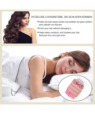 Heat-Free Lock Winders for Effortless Curls | DIY Non-Slip Pink Hair Curling Bands - Buy Online on GoSupps.com