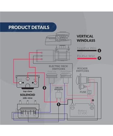 Five Oceans FO3293 Dual Direction Reversing Windlass Solenoid - 12V, 1500W - Marine Grade Materials - Easy Install - Buy Online on GoSupps.com