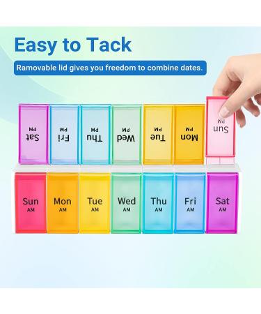 XL Weekly Pill Organizer 2 Times a Day - Jumbo Daily Pill Case with 14 Compartments, White - Buy Online on GoSupps.com