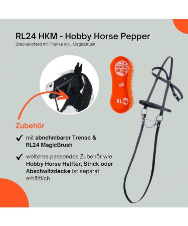 Buy RL24 HKM Hobby Horse Pepper with Magicbrush | Plush Stock Horse with Bridle | Black-and-White | International Shipping Available - Buy Online on GoSupps.com