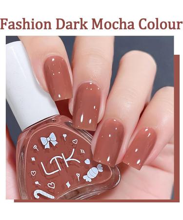 Brown Nail Polish - 60 Second Quick Dry Nail Polish - Long Lasting Oil Based Natural Nail Varnish - Breathable Vegan Nail Polish No Need Nail Lamp for DIY Nail Art Manicure at Home - Buy Online on GoSupps.com