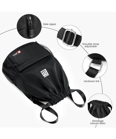 Eucomir Waterproof Gym Bag Large Cord Struggle Bag with Mesh Pockets for Sports & Swimming Stylish Purple & Black Design for Men & Women - Buy Online on GoSupps.com