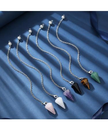 Xiannvxi 6pcs Crystal Pendulum Set - Amethyst Rose Quartz Obsidian & More | Reiki Accessories & Spiritual Gifts - Buy Online on GoSupps.com