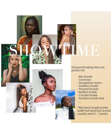 Shop Gairyan Jumbo Braids Extensions - 100g 60cm Ombre Synthetic Braiding Hair for Box Crochet (Dark Auburn) - Buy Online on GoSupps.com