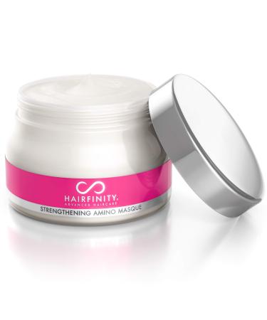 Hairfinity Hair Strengthening Amino Treatment Masque - Hydrating Hair Mask and Deep Conditioner Cream for Dry Damaged Hair with Hydrolyzed Collagen  Keratin  Vegetable Protein for Growth  8 oz