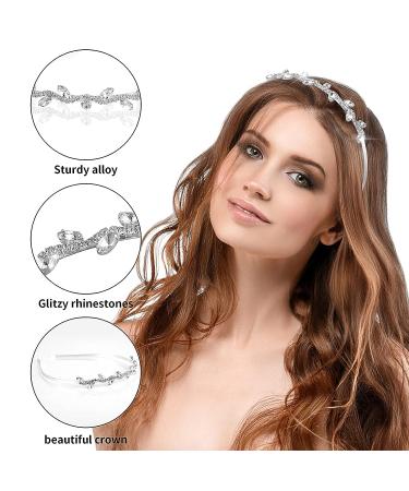 Sibba Bride Headband Set - Pearl Princess Tiara Crown for Wedding, Bridal Hair Accessories for Women and Girls - Buy Online on GoSupps.com
