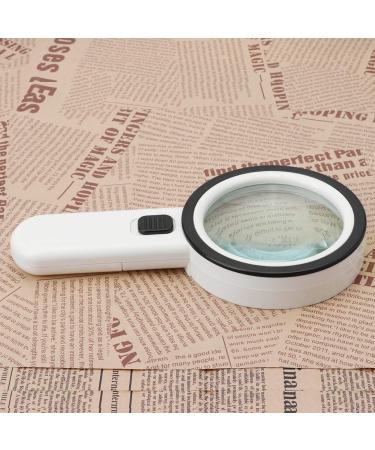 30X Lighted Glass Handheld Reading Magnifier Glass with 12 LED Lights for Seniors & Kids Double Glass Lens - Buy Online on GoSupps.com