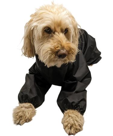 Trouser Suit Waterproof Dog Rain Coat Onesie Black (18 inch) - Buy Online on GoSupps.com