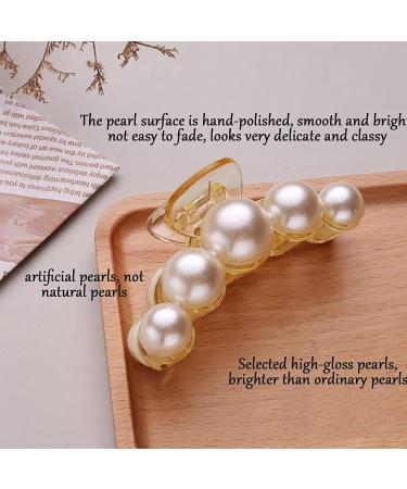 Agirlvct Pearl Hair Claw Clips - Strong Hold Styling Barrettes Gift Set for Women Girls - Non-Slip Hair Accessories (4 Pack) - Buy Online on GoSupps.com