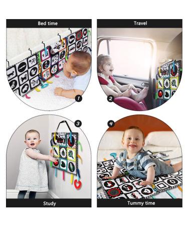 Teytoy Double High Contrast Floor Mirror & Play Mat - Black & White Crinkle Toys with Teether for Baby Tummy Time - Pack of 4 Patterns - Ideal Gift for Boys and Girls - Buy Online on GoSupps.com