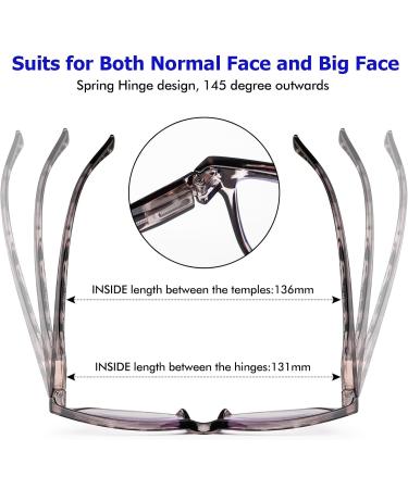 5 Pack Oversized Blue Light Blocking Reading Glasses for Men - Large Square Mixed Colors (1.0x) - Perfect for Big Heads & Large Faces - Buy Online on GoSupps.com