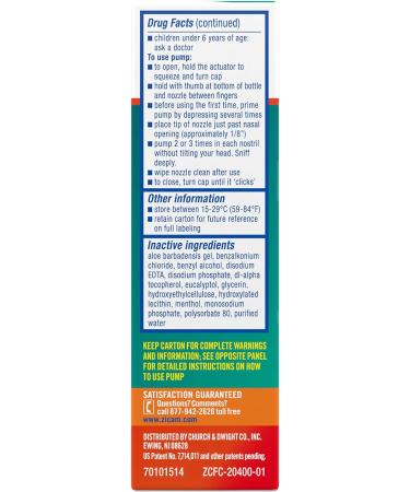 Zicam Intense Sinus Relief No-Drip Nasal Spray with Menthol & Eucalyptus - 0.5 oz - Buy Online on GoSupps.com