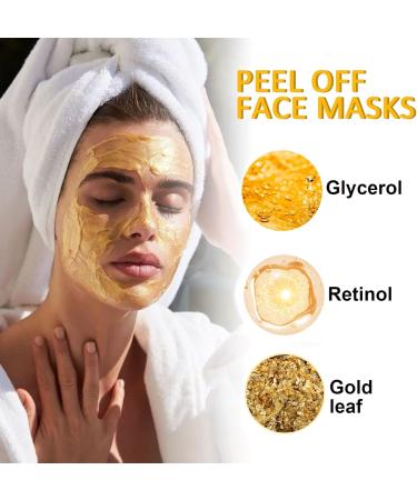 Gold Peel Off Face Masks - Snake Venom Gold Mask Retinol Gold Mask For Controlling Acne Oil And Refining Pores Anti Wrinkle Deep Cleansing Face Mask Skin Care Face Firming Mask 100g - Buy Online on GoSupps.com