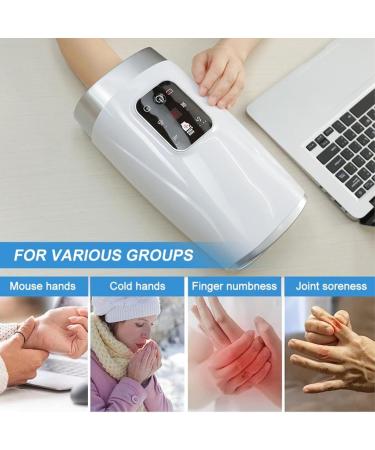 Portable Hand Massager with Heat & Compression 2 Vibration Settings 4 Starch Levels Rechargeable Finger & Wrist Relief for Arthritis - Buy Online on GoSupps.com