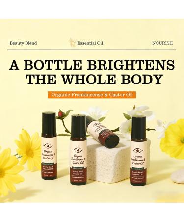 Organic Frankincense & Castor Oil Roll On: Beauty Blend Essential Oil Roller for Eye Face & Body Care Nourish Skin Revitalize Eye Contour | 0.33fl oz 10ml Castor Oil Organic Roll On (Pack of 1) 0.34 Fl Oz (Pack of 1) - Buy Online on GoSupps.com