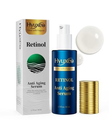 Hyuxeo Retinol serum for face Anti aging serum with squalane and hydrolyzed collagen Improve fine lines and hydrate skin for various types of skin (1.70 Fl Oz) - Buy Online on GoSupps.com