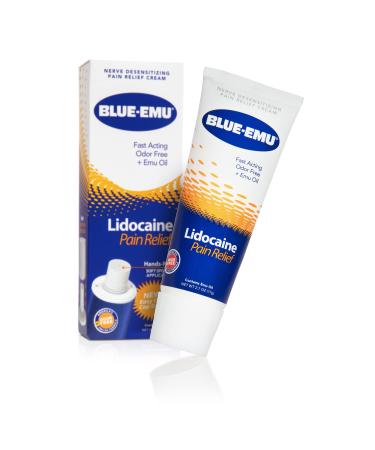Blue Emu Lidocaine Numbing Cream Pain Relief 2.7 oz (1 Pack) 2.7 Ounce (Pack of 1)