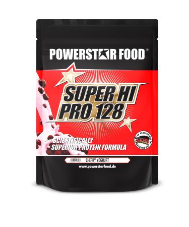Powerstar Super Hi Pro 128 |Multi-component protein powder Cherry yoghurt 1kg |Highly possible biological value |Protein powder with 79% protein i.tr.|Protein shake for building muscle cherry yoghurt 1 kg (1 Pack)