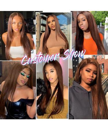 Hermosa 13x4 Brown Lace Front Wig - 22 Human Hair, Pre-Plucked, 180 Density, Baby Hair, #4 Color - Buy Online on GoSupps.com