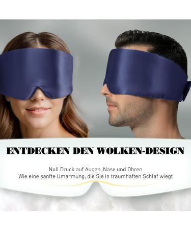 Buy Joyhabit Extra Large Silk Sleep Mask for Men & Women - Adjustable Cloud Curve Design in Deep Night Blue for Ultimate Comfort & Sleep - Buy Online on GoSupps.com