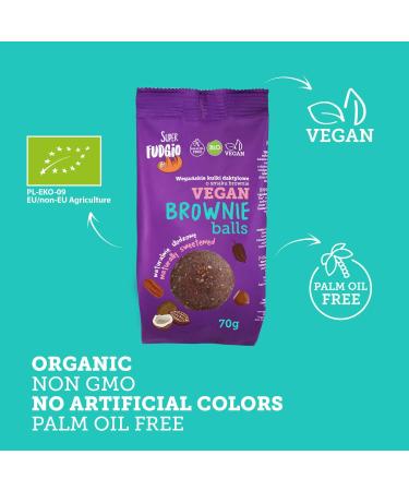  SUPER FUDGiO SUPER FUDGiO BIO Bio Energy Ball Brownie | Organic Date Balls 70g | Vegan & Healthy Snacks for Meals (1 Piece) (1 Pack of 10)) - Buy Online on GoSupps.com