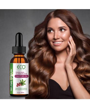 Organic Castor Oil 2oz - 100% Pure Cold Pressed Hexane Free for Face Eyelashes Eyebrows Skin & Nails - Premium Quality - Buy Online on GoSupps.com