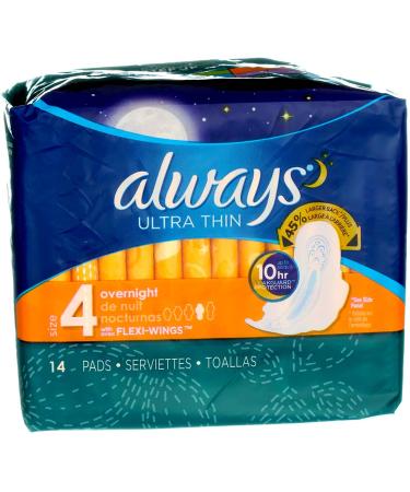 Always Ultra Thin Pads Overnight 14 ea