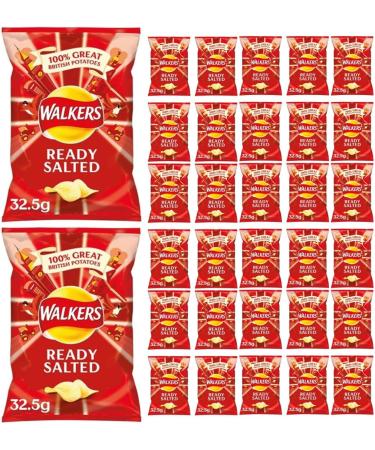 Walkers Ready Salted Crisps Chips 32.5g x 32 Pieces - Buy Online on GoSupps.com