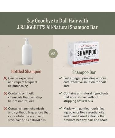 J R Liggett's All-Natural Shampoo Bar - Original Formula for Strong, Healthy Hair - Antioxidant and Vitamin-Rich - Detergent and Sulfate-Free - 3.5 Ounce Bar - Buy Online on GoSupps.com