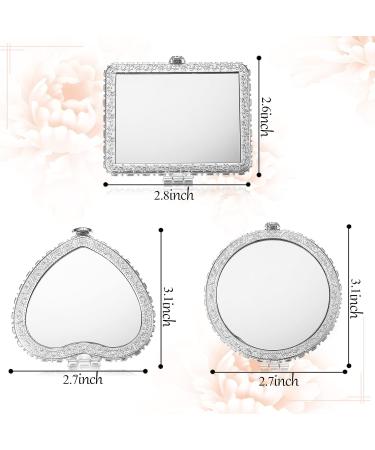 Vintage Peony Pattern Compact Mirrors Set - 9 Pcs Portable Travel Mirror for Women & Girls - Buy Online on GoSupps.com
