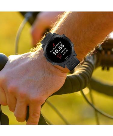 Soft Silicone 22mm Black Band for Garmin Forerunner 935/945/745, Fenix 5/5plus/6/6 Pro, Approach S60 - Replacement Compatible Band - Buy Online on GoSupps.com