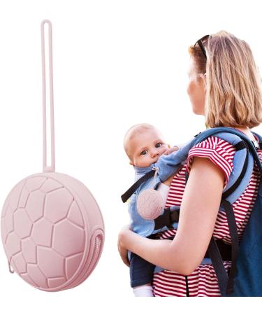 Aelevate Silicone Baby Pacifier Holder Case with Lanyard - Pink Diaper Bag Accessory & Zippered Pacifier Container - Buy Online on GoSupps.com