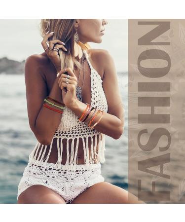 40 Pcs Boho Hair Ties: Cute Elastic Bracelet Ponytail Holders for Women - Soft Bands for Thick Thin Long Curly Hair - Buy Online on GoSupps.com