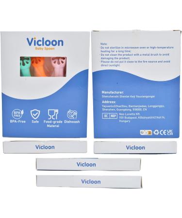 Vicloon Baby Fork and Spoon 4Pcs Set - Silicone Self Feeding Utensil for Infant Toddler - Easy Grip Soft Spoon Toddler Cutlery Kit - First Led Training Weaning - Blue/Pink/Purple/Green - Buy Online on GoSupps.com
