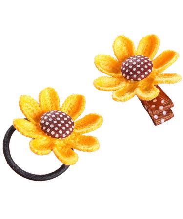 ADIASEN Sunflower Design Elastic Hair Ties - 4 Pack | Durable & Stylish Hair Accessories for All Hair Types - International Shipping Available - Buy Online on GoSupps.com