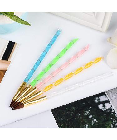 5 Pcs Round Sable Acrylic Design Nail Art UV Gel DIY Brush Pen Set - Sizes 2/4/6/8/10 - Buy Online on GoSupps.com