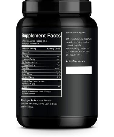 Dairy Free Chocolate Beef Protein Powder with Natural Collagen - Ideal for Keto, Paleo, Bone Broth & Low Carb Diets - 2 Pound - Buy Online on GoSupps.com