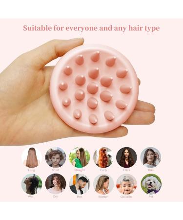 Silicone Hair Scalp Massager Brush for Hair Growth & Dandruff Exfoliation - Wet/Dry Scalp Stimulator with Wall Hook - Light Pink - Buy Online on GoSupps.com