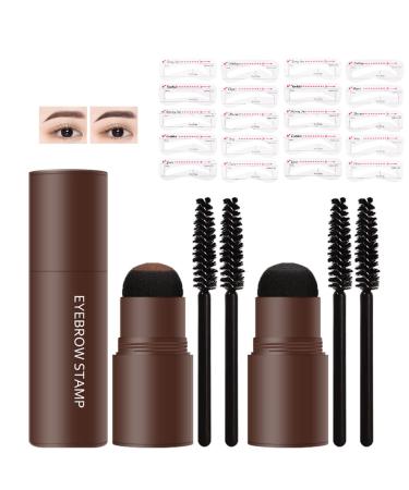 LXZJJM Eyebrow Stamp Stencil Kit - Long-lasting Smudge-free Brow Makeup | Natural and Smooth Texture | Multifunctional | Includes 10 Brow Shapes & Stamps | Reusable eyebrow stencils (02+04)