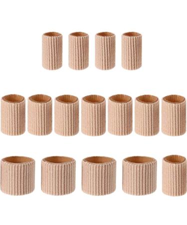 Feet Moisturizer 16 PCs Toe Cushion Tube Toe Tubes Sleeves Soft Gel Corn Pad Protectors For Cushions Corns Blisters Toes And Fingers Foot Files Remover (Khaki One Size) One Size Khaki