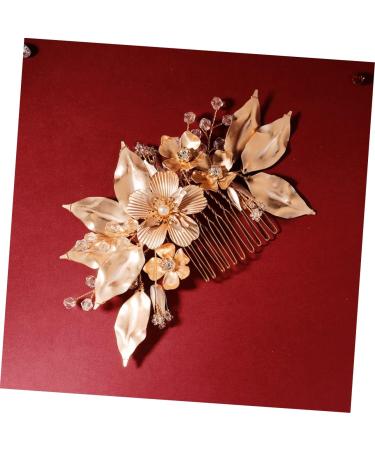 FRCOLOR Golden Flower Hair Comb hair accessories for women wedding hair accessories women hair accessories hair jewels for women Crystal bridal headpiece comb bridal hair accessories alloy - Buy Online on GoSupps.com